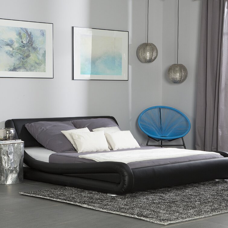 Upholstered platform deals bed king